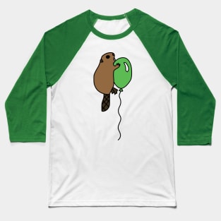 Beaver with Balloon Baseball T-Shirt